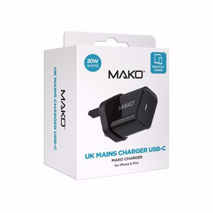 Picture of Mako Mako 20W UK Mains Charger for USB-C in Black