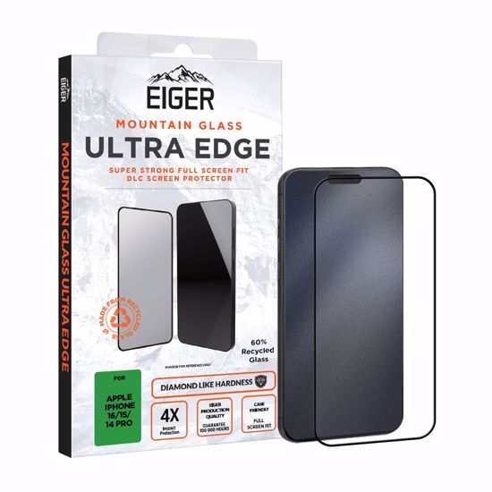 Picture of Eiger Eiger Mountain Glass Ultra EDGE Screen Protector GRS for Apple iPhone 16/15/14 Pro